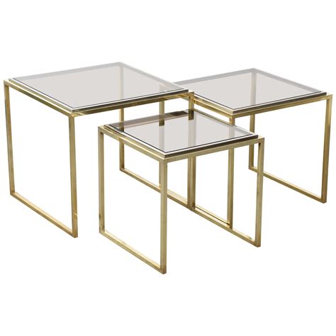 Modern Chrome and Glass Nesting Tables by Saporiti For Sale at 1stDibs