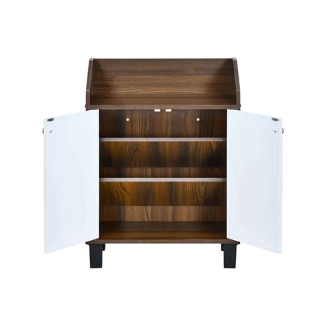 Buy Nilkamal Aze Engineered Wood Shoe Cabinet (Walnut & White) Online ...