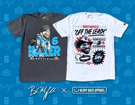 Panthers QB Baker Mayfield unveils T-shirts promoting Browns matchup ...