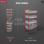RAK JAJANAN WARUNG TIPE MIRSA 4 SUSUN KERANJANG, WARNA MERAH