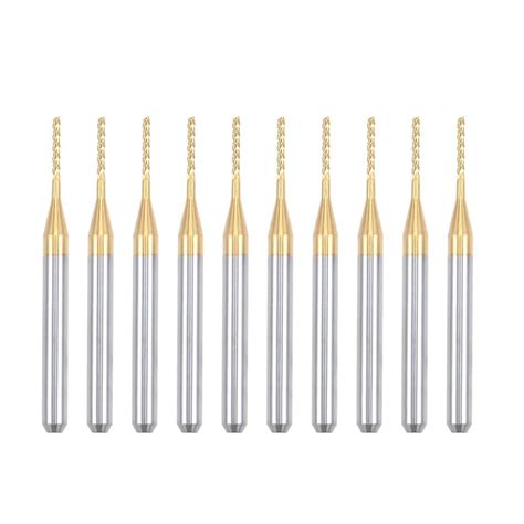 Buy Nxtop 10Pcs 1mm Titanium Coat Carbide End Mill Engraving Milling ...