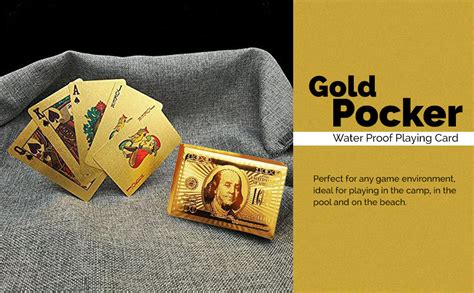 NHR for Adult Gold Plated Poker Playing Cards, Classic PVC Poker Table ...