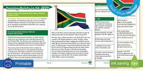 Turning Points in SA: 1994