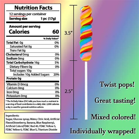 Buy Rainbow Twisty Pop Lollipops Mixed Fruit Flavor Assorted Color Fun ...