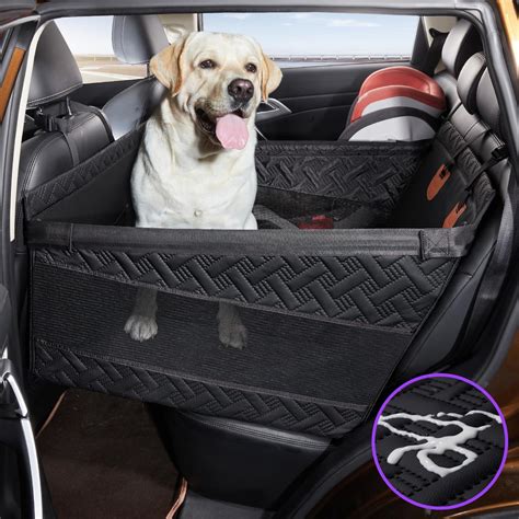 Large Dog Car Seat,PU Leather Dog Car Seat for Medium Dogs,Back Seat ...