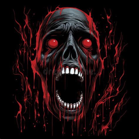 Creating a Frightening Vector Horror Screenprint on Black Background ...