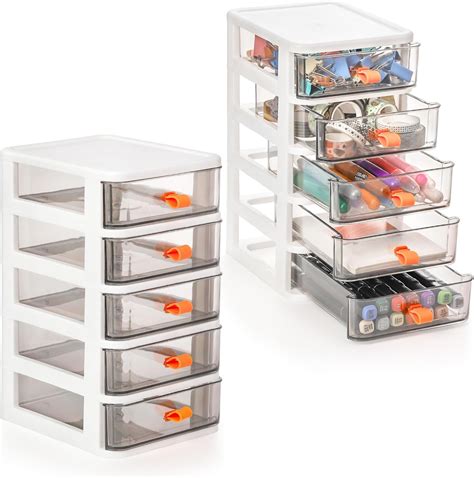 Amazon.com : Thyle 2 Pcs Plastic Drawers Organizer Mini Organizer Box ...