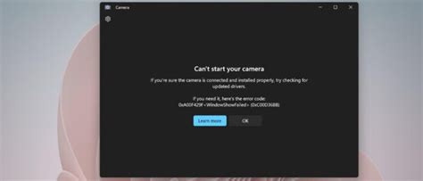 Image result for Camera Windows 11 Error