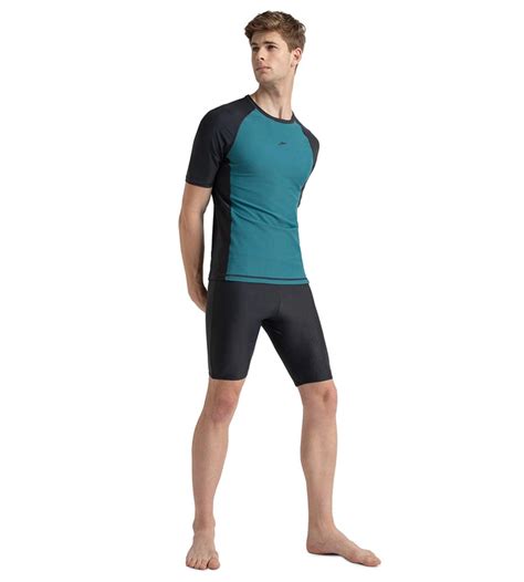 Buy Speedo Men's Enduraflex Short Sleeve Suntop - Swell Green & Oxid ...