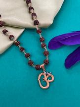 Om Pendant Rudraksha Gold Plated Mala – Digital Dress Room