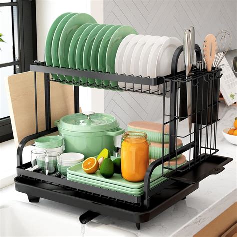 Allkartz Dish Drying Rack Space-Saving for Kitchen Drying Racks Counter ...