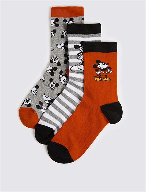Buy 3 Pairs of Mickey Mouse™ Socks at Marks & Spencer