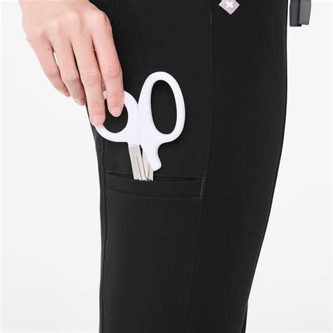 Women’s High Waisted Madryn Flare Scrub Pants - Black · FIGS