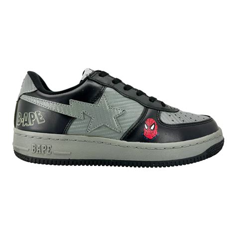 Bape x Marvel Comics Bapesta Low Spider-Man Black Grey | Grailed