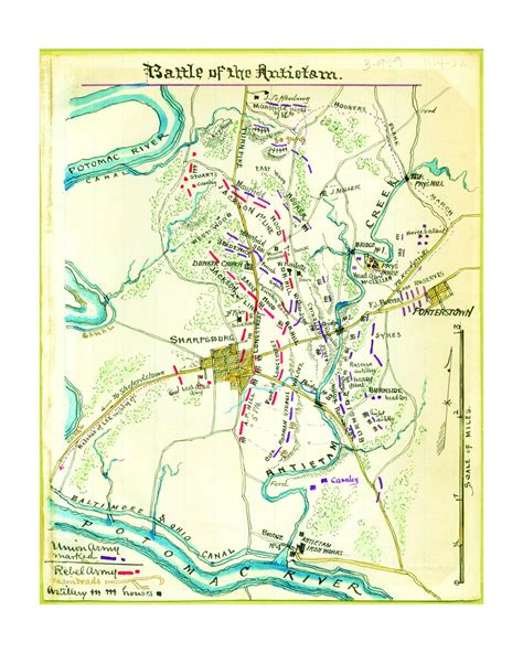 Battle of Antietam 1862 Civil War Map – Historic Battle Overview, Union ...