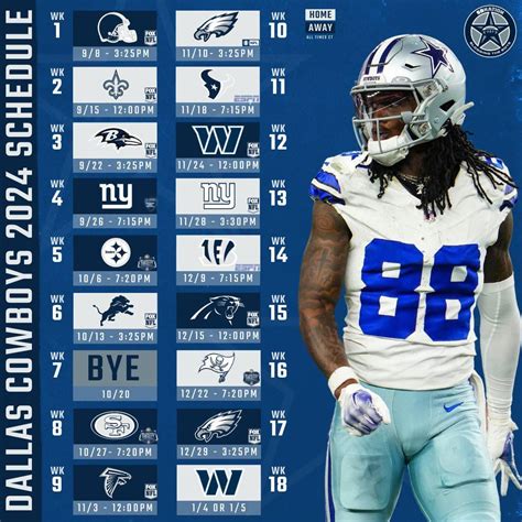 Dallas Cowboys 2024 Schedule : r/cowboys