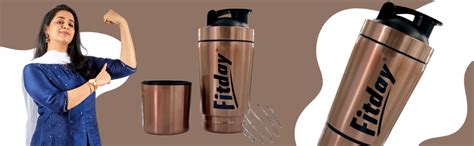 FITDAY Protein Copper Coated Shaker | Stylish Protein Shaker Bottle ...