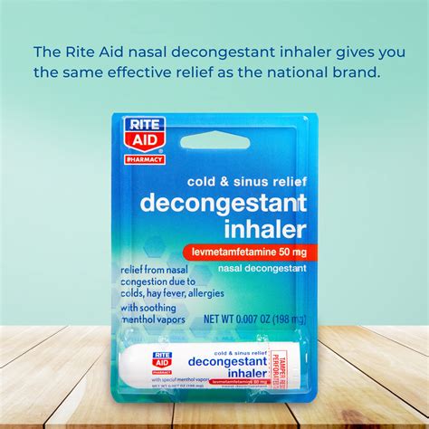 Buy Rite Aid Nasal Decongestant Inhaler - 0.007 oz | Nasal Congestion ...