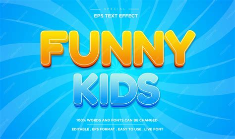 Editable text effect funny kids style | Premium Vector