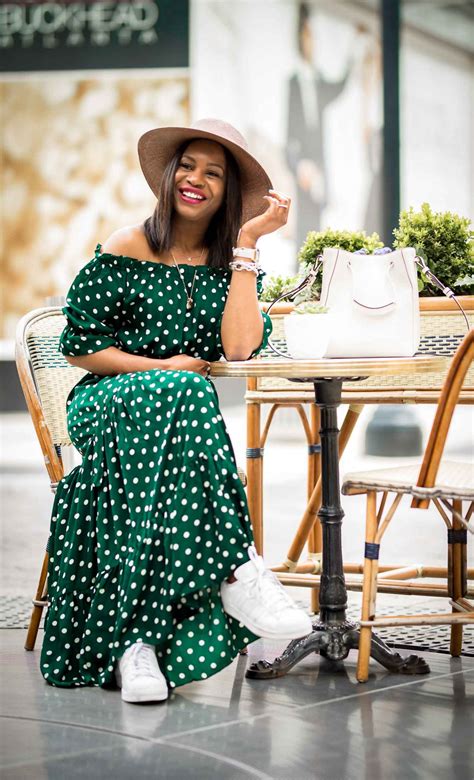 polka-dots spring dress and how to make it modern and on trend