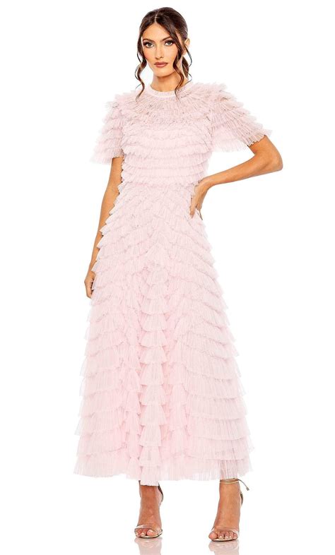 Mac Duggal 8055 High Neck Ruffle Evening Dress in Pink | Lyst