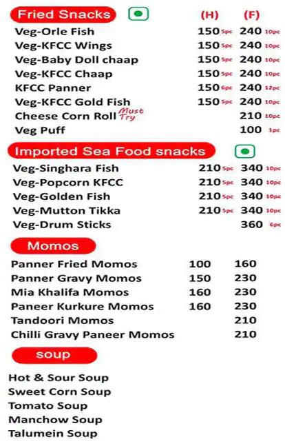 Menu at Tikkana Restaurant, New Delhi