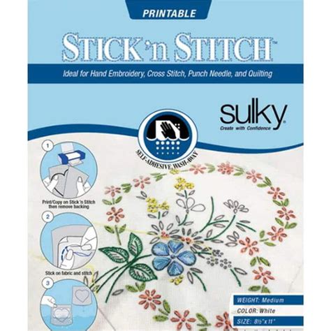 Sulky Stick n Stitch Water Soluble Printable Paper | Hand Embroidery ...