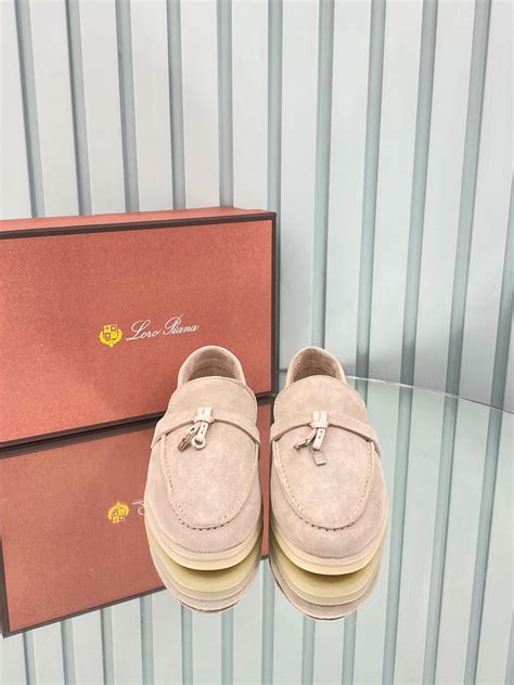 Loro Piana Kadin ayakkabi Suet Loafer Yeni Sezon Bej