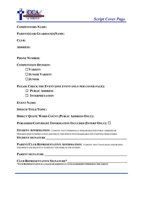 Image result for Script Cover Page