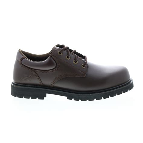 Skechers Work Relaxed Fit Cottonwood Vorbeck SR Mens Brown Athletic Sh ...