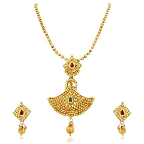 APARA Gold Plated pendant Set for Women : Amazon.in: Fashion