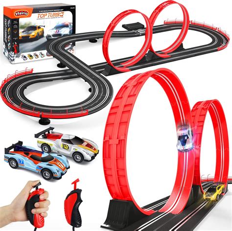 Heirio Battery Operated Slot Car Race Track Set with 2 Loop India | Ubuy