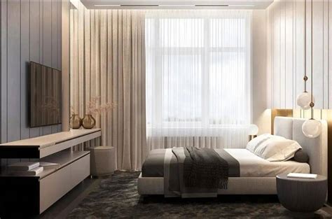 青岛现代卧室时尚床头背景墙装修设计效果图 – 设计本装修效果图