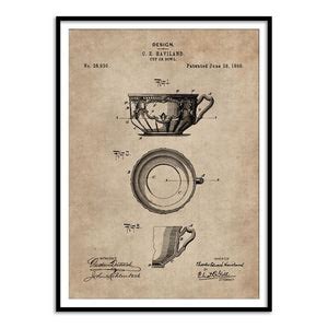 Buy Patent Document of a Cup or Bowl Art Print - Home Artisan
