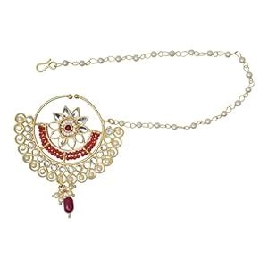 Buy Meira Jewellery Pearl studded Rajputi Style Brass Meenakari Heavy ...