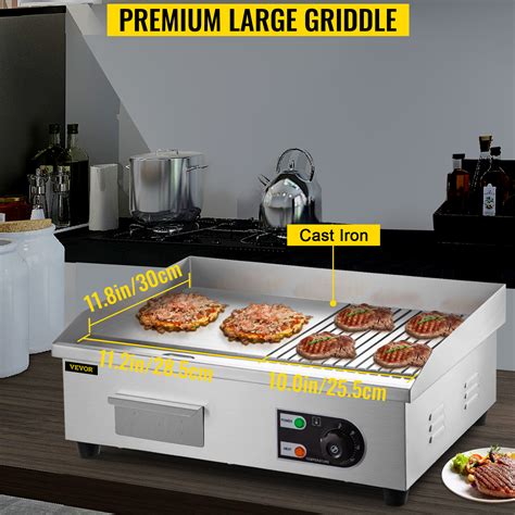VEVOR 22" Commercial Electric Griddle, 1600W Electric Flat Top Grill ...