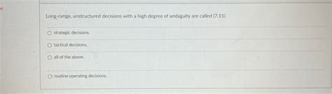 Image result for Unstructured Decisions Examples