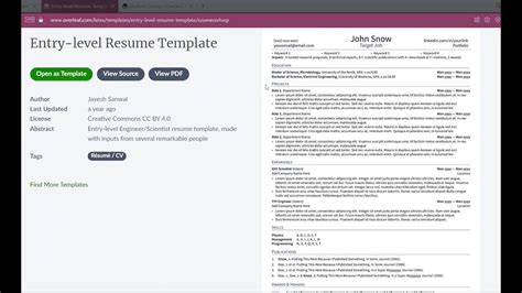 Making full Resume on overleaf using template - YouTube