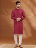 Modi Kurta Maroon Poly Viscose | Regular Fit | Solid Pattern | Full ...