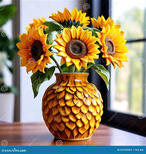 Sunflower In Vase Stock Image | CartoonDealer.com #20165731