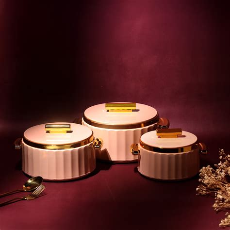 Selvel Camry Casserole Set of 3 – Peach (600ml, 1200ml, 1700ml, Insula ...