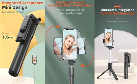 LIRAMARK Bluetooth Extendable Selfie Sticks with Wireless Remote and ...
