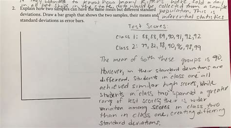 Explain how two samples can have the same mean but different standard ...