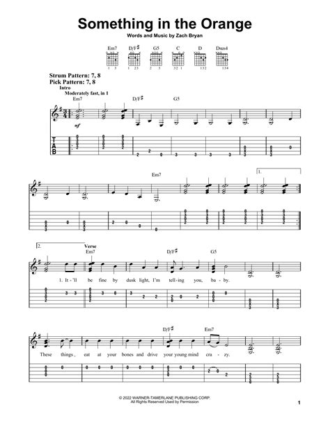 Something In The Orange by Zach Bryan - Easy Guitar Tab - Guitar Instructor