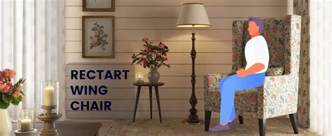 RECTART Wooden Wing Chair with Ottoman | Wingback Chair for Living Room ...