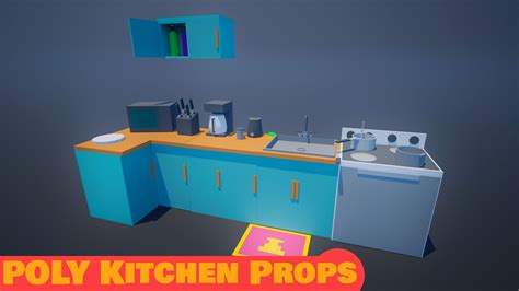 Low Poly Kitchen Props 01 | Fab