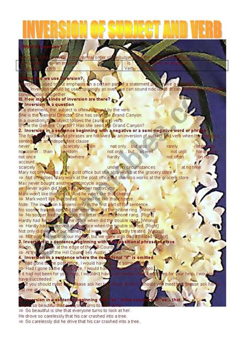 Image result for Subject Verb Inversion Examples