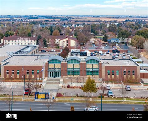 Greeley Police Department drone video front facade. 4k Stock Photo - Alamy
