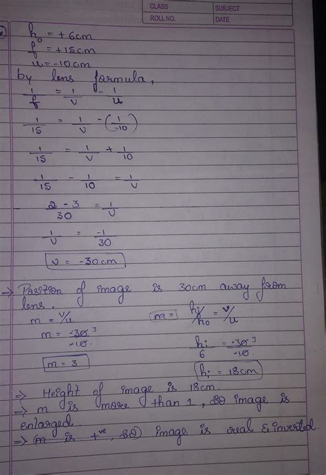 a 6 cm tall object is placed perpendicular to the principal axis of a ...
