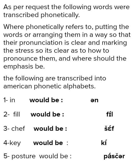 transcribe the following worlds and also marks the primary stess ...